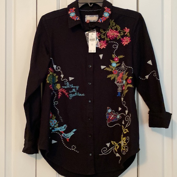 Anthropologie Pilcro western embroidered button down size xs - Picture 6 of 8